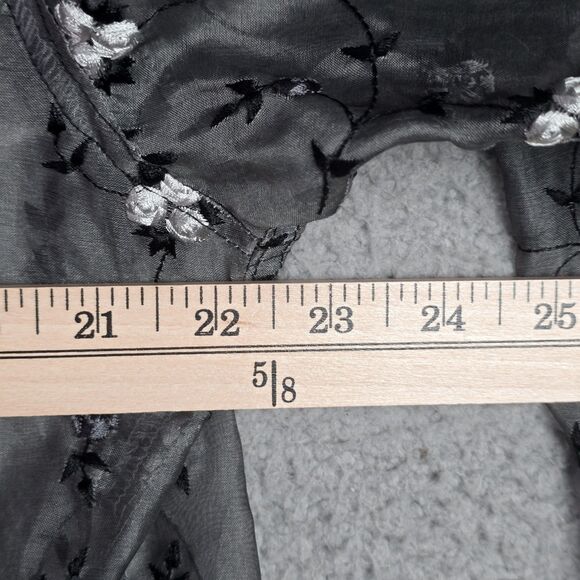 Angel Pie Sheer Silk Embroidered Floral Cropped Jacket M L Fairycore Vintage Y2K - Picture 11 of 12
